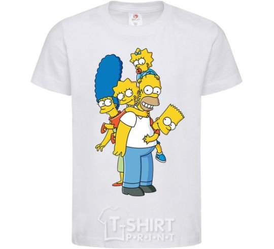 Kids T-shirt The Simpsons family White фото