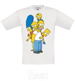Kids T-shirt The Simpsons family White фото