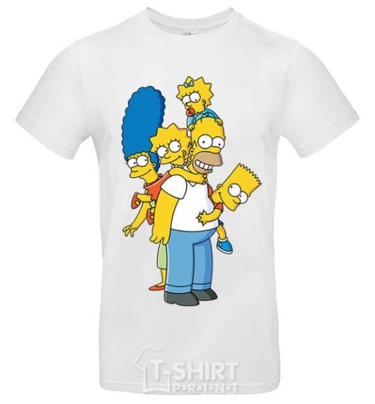 Мужская футболка The Simpsons family Белый фото