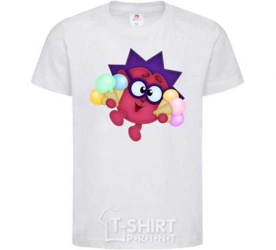 Kids T-shirt Hedgehog with ice cream White фото