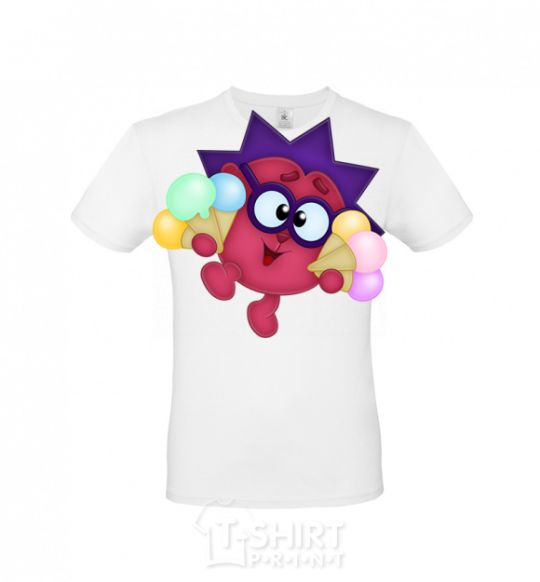 Men's T-Shirt Hedgehog with ice cream White фото