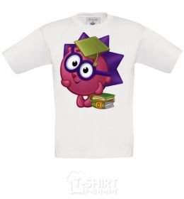 Kids T-shirt Hedgehog and books White фото