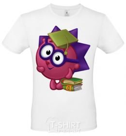 Men's T-Shirt Moose with a magnifying glass White фото