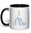 Mug with a colored handle Cinderella black фото