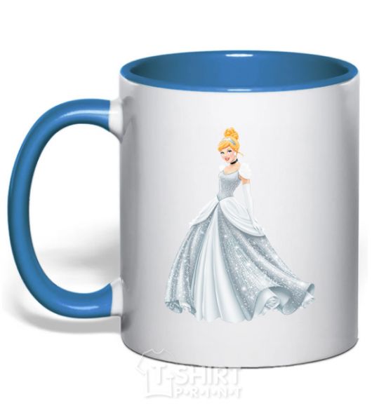 Mug with a colored handle Cinderella royal-blue фото