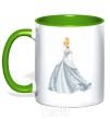 Mug with a colored handle Cinderella kelly-green фото