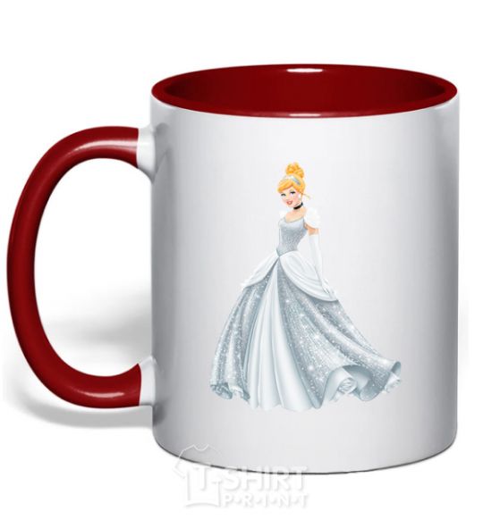Mug with a colored handle Cinderella red фото