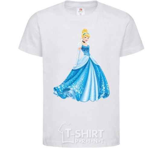 Kids T-shirt Cinderella in blue White фото