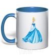 Mug with a colored handle Cinderella in blue royal-blue фото