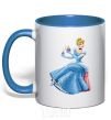 Mug with a colored handle Cinderella with perfume royal-blue фото