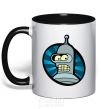 Mug with a colored handle Bender logo black фото