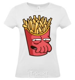 Women's T-shirt Zoidberg fries White фото