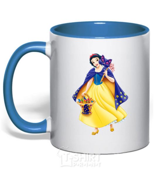 Mug with a colored handle Snow White Masquerade royal-blue фото