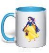 Mug with a colored handle Snow White Masquerade sky-blue фото