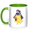 Mug with a colored handle Snow White Masquerade kelly-green фото