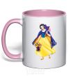 Mug with a colored handle Snow White Masquerade light-pink фото