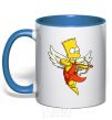 Mug with a colored handle Bart cupid royal-blue фото
