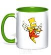 Mug with a colored handle Bart cupid kelly-green фото