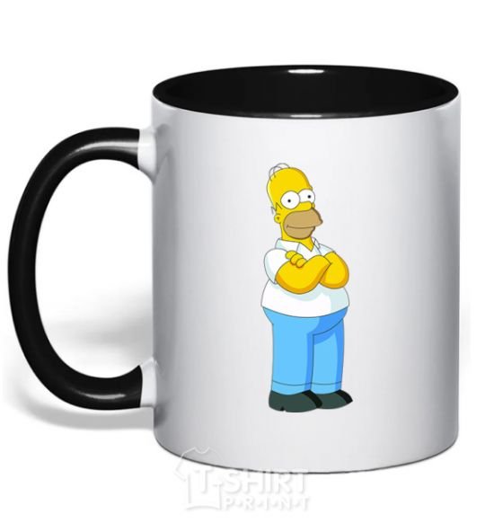 Mug with a colored handle Homer's cool black фото