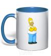 Mug with a colored handle Homer's cool royal-blue фото