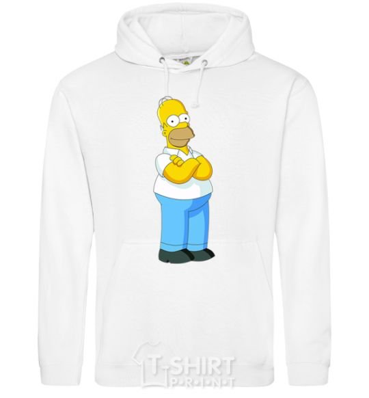 Men`s hoodie Homer's cool White фото