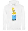 Men`s hoodie Homer's cool White фото