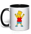 Mug with a colored handle Bart's the winner black фото