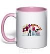 Mug with a colored handle Heroes of Futurama light-pink фото