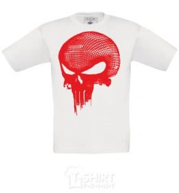 Kids T-shirt Punisher red skull White фото