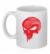 Ceramic mug Punisher red skull White фото