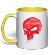 Чашка с цветной ручкой Punisher red skull Солнечно желтый фото