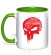 Чашка с цветной ручкой Punisher red skull Зеленый фото