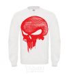 Sweatshirt Punisher red skull White фото