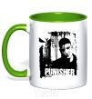 Mug with a colored handle Punisher kelly-green фото