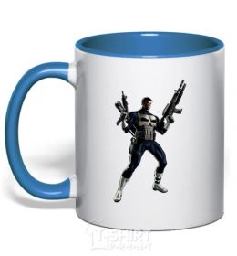 Mug with a colored handle Punisher персонаж royal-blue фото