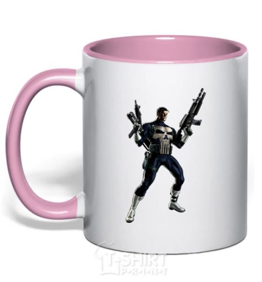 Чашка с цветной ручкой Punisher персонаж Нежно розовый фото