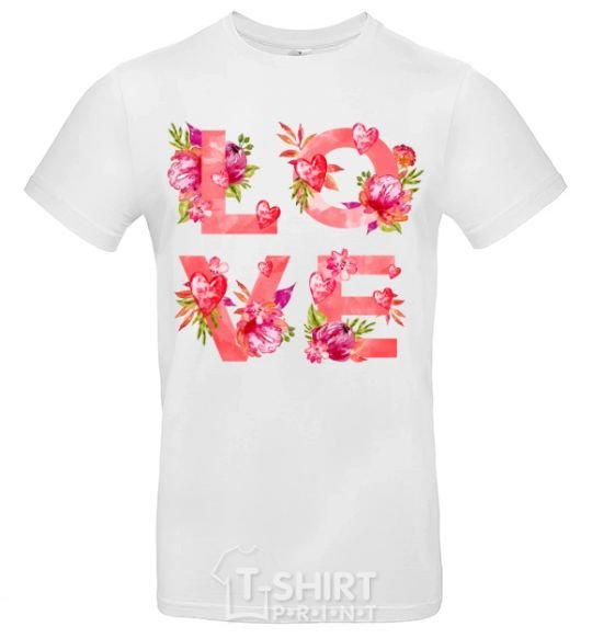 Men's T-Shirt LOVE flowers White фото