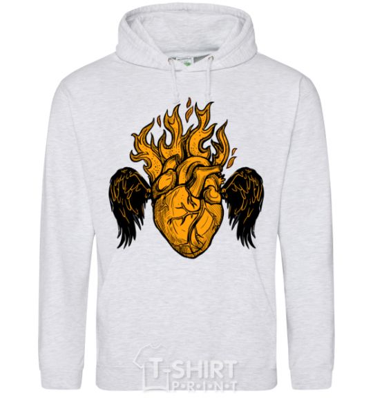 Men`s hoodie Heart wings sport-grey фото