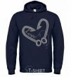 Men`s hoodie A hooked heart navy-blue фото