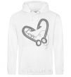 Men`s hoodie A hooked heart White фото