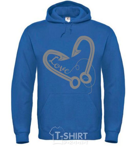 Men`s hoodie A hooked heart royal фото