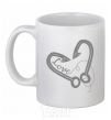 Ceramic mug A hooked heart White фото