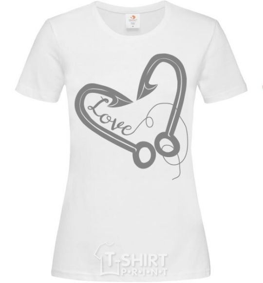 Women's T-shirt A hooked heart White фото