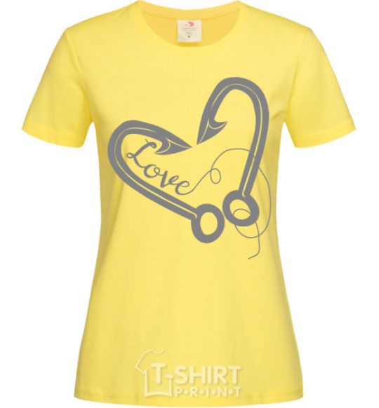 Women's T-shirt A hooked heart cornsilk фото