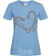 Women's T-shirt A hooked heart sky-blue фото