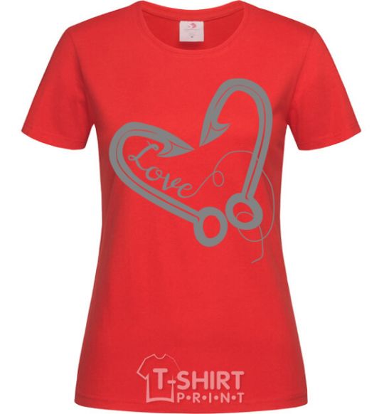 Women's T-shirt A hooked heart red фото