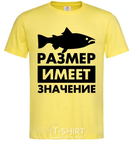 Мужская футболка Размер имеет значение рыба Лимонный фото
