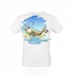 Men's T-Shirt Fishing on a hook White фото