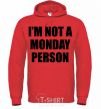 Men`s hoodie I'm not a monday person bright-red фото