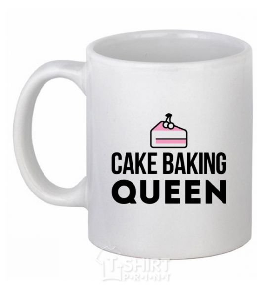 Чашка керамическая Cake baking queen Белый фото